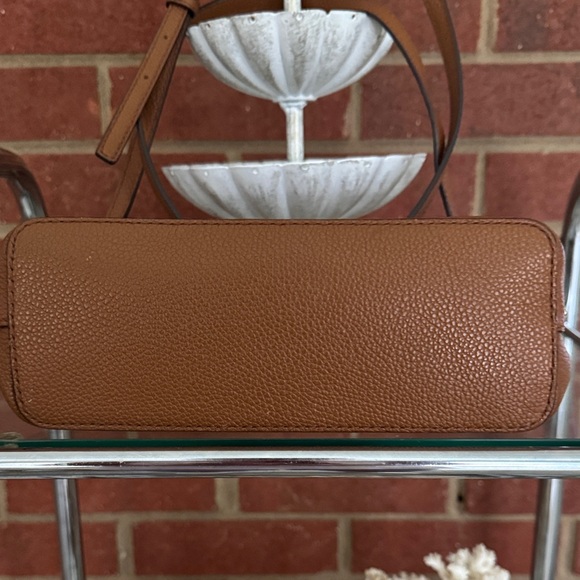 Michael Kors Adele Medium Dome Leather Gold Tone Studded Crossbody/Luggage Bag - Picture 3 of 9